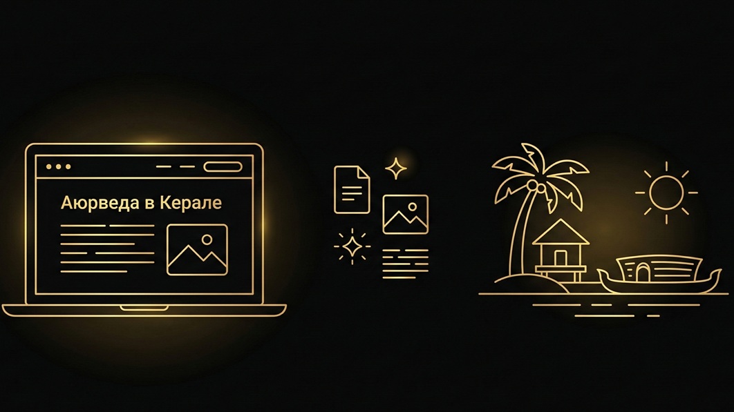 Russian content marketing for travel and wellness illustration